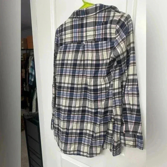 Super Comfy! Girl Krazy Flannel Button Down Long Sleeve Top / Women’s Size Small - Picture 5 of 15